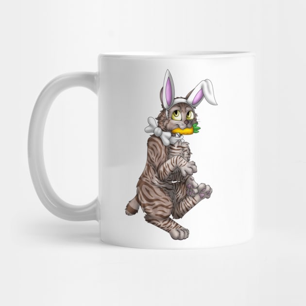 Bobtail BunnyCat: Chocolate Tabby (White) by spyroid101